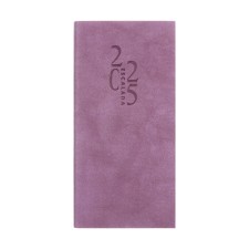 The weekly dated 2025, 80x165 mm, 64 sheets of Escalada, soft leather cover, pancake embossing, block 70 g/m², lilac