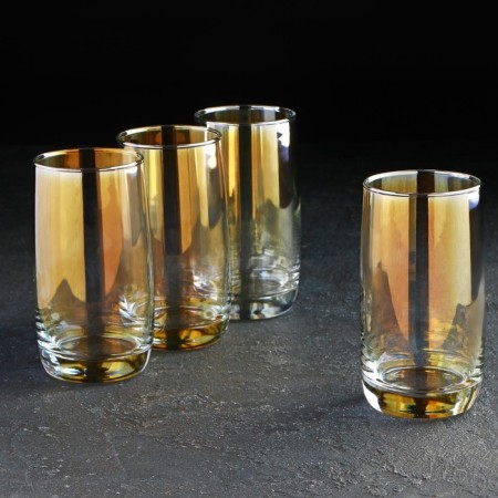 A set of high glass glasses "Golden Chameleon", 330 ml, 4 pcs-2