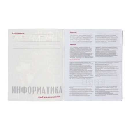 A notebook “Belarbudni”, 48 sheets in the cage “Informatics”, cardboard cover, SoftTouch lamination-1
