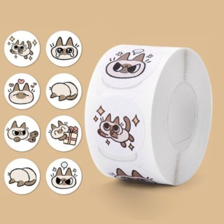 Stick Paper "Siamese cats" d = 2.5 cm 500 pcs in a roll 3x5x5.5 cm