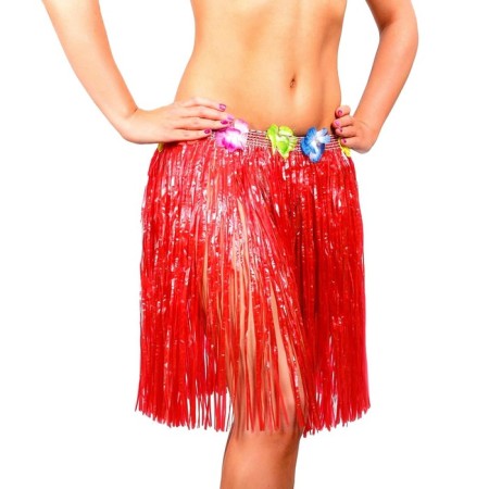 Hawaiian skirt, red color