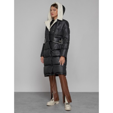 Coat insulated winter female, size 50, black color-5