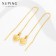 Hanging earrings Xuping chains, heart, color gold