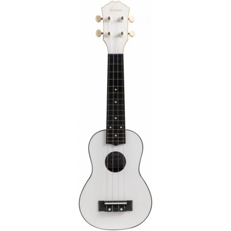 Terris Plus -50 WH UKULE - Soprano, Upper Deck Lip, Plastic case, White Color