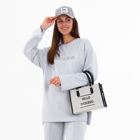 Bag Women's Tout with zipper, gray color-1