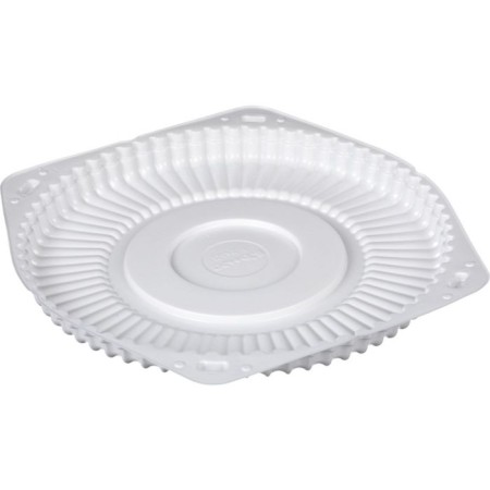Container for T-245/1D cake, round, white color, size 24 x 24 x 2 cm