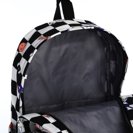 School backpack from textiles on lightning, 3 pockets, black color-5