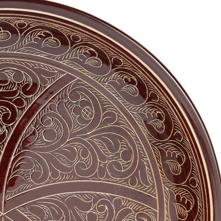 Largan Rishtan ceramics "Patterns", 25 cm, brown-2