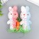 Decor "Zaychat in sprinkling with carrots and grass" set pink, blue 12 cm