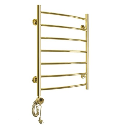 Domoterm electric heated towel rail "Calipso" P7, 500x700 mm, left, gold