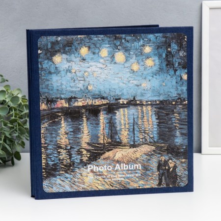 Photo album magnetic 20 sheets "Sea pier lights" Black sheets 3x27x28 cm