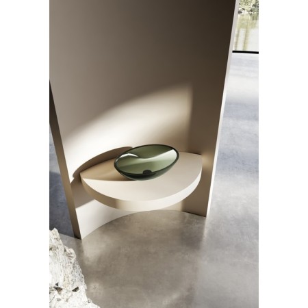 ABBER KRISTALL AT2802VESUVANIAN sink, invoice, 500x350x150 mm, transparent, olive-1