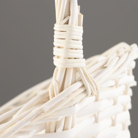 Wicker basket, 25x25x5x13.5x30 cm, white, willow-3