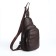 Male bag-bag made of artificial leather, brown color
