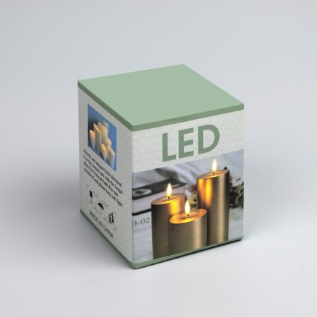 Beige LED candle, 6 × 8 × 6 cm, plastic, batteries AAAX2 (not complete), glow warm white-3
