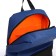 Youth backpack from textiles with a zipper, waterproof, external pocket, black/blue color