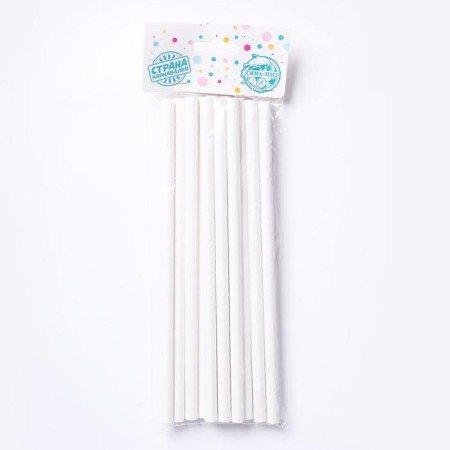 Cocktail tubes, set 12 pcs., White color-3