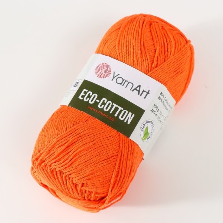 Yarn "Eco-Cotton" 80% cotton 20% polyester 220m/100g (800 orange)-1
