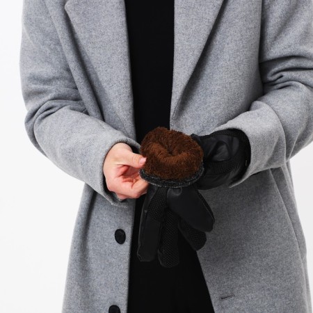 Gloves male, dimensionless, with insulation, black color-4