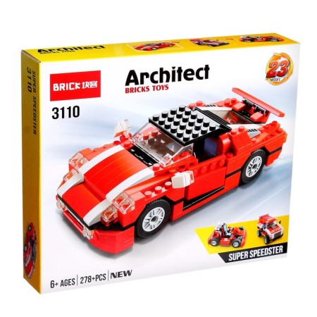 Designer Racing machine Brick Architect, 23 in 1, 278 details, 6+-6