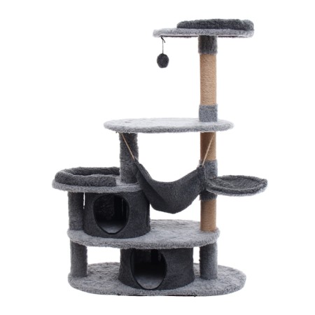 Complex-bog-oval, 5 levels, with 2 houses, 120 x 45 x 132 cm, fur, d