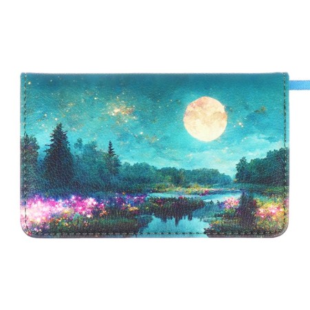 Purple dated pocket 2025, 155 x 95mm 64 sheets, Devente.nature, solid cover to leatherette with foam rubber, embossing, block 70, green-13