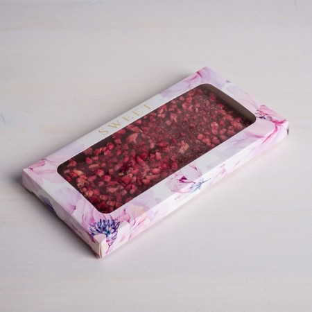 Chocolate box, confectionery packaging with a window, Sweet, 17.3 x 8.8 x 1.5 cm-1