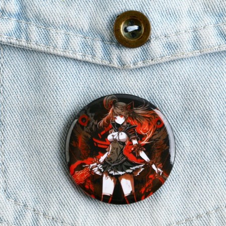 Metal anime icon, “black red” set, d = 38 mm, 4 pcs.-9