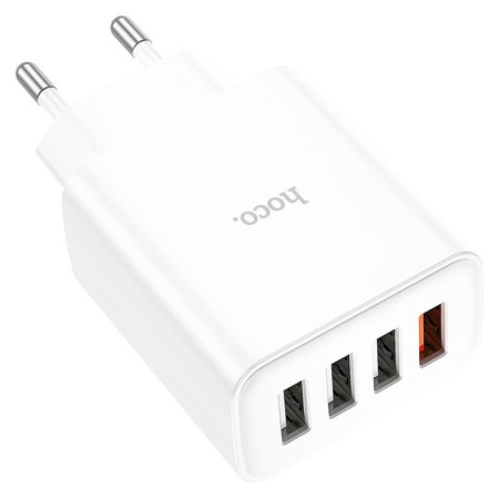 Network charger Hoco C102A, 1 USB, 18 W, 3 USB, 2.1 A, Qc, white-3