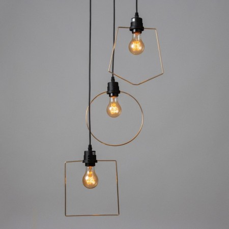 Economic light "Fiori" 3x40W E27 Black-gold 42x42x78 cm.-2