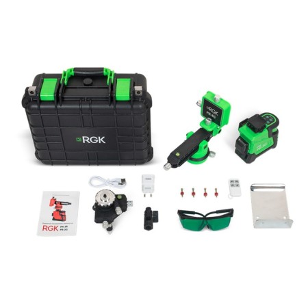 Laser level RGK PR-3G, 20 m, 360 °, 3 rays, 532 HM, 5/8 "-2