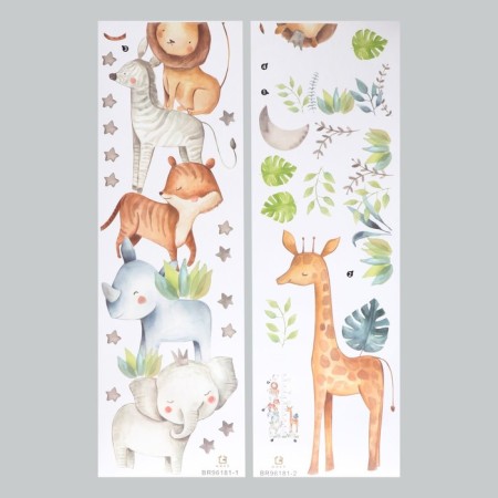 Sticker plastic interior color Rostomer "animals of Africa" ​​set of 3 sheets