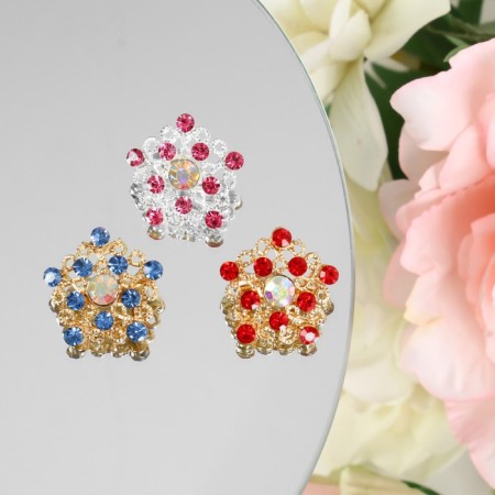 Brooch "Assorted" flowers, color mix (indivisible packing 12 pcs., Price per pcs.)-1