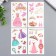 Tattoo on the body color "Princess outfits" with gold mix 12x7.5 cm