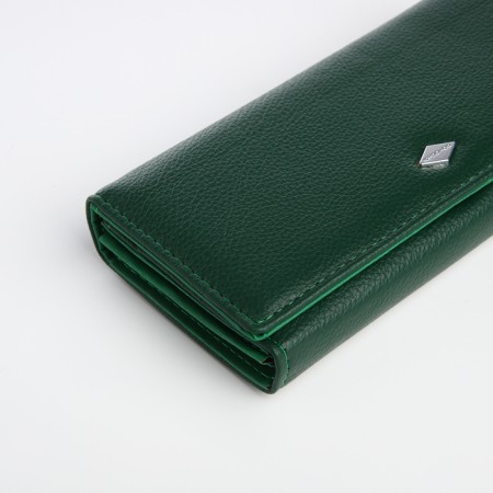 Women's wallet on magnet, green color-2