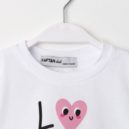 T -shirt Children's shortened KAFTAN "LOVE", p. 38 (146-152 cm), white-6