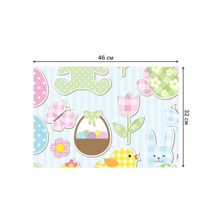 A set of napkins for setting the table "Easter elements for scrapbooking", rectangular, size 32x46 cm, 4 pcs-2