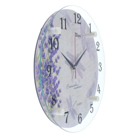 Wall clock, interior: flowers, "dragonflies", silent, d-30 cm-4