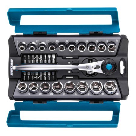 Set of end heads GROSS 14144, 36 items, ratchet 120 teeth, 1/2 ", CRV-1