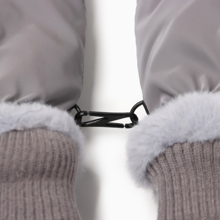 Women's mittens minku, gray color, 25 cm-3