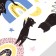 Sticker on the switch color "Black cats and rainbow" 30x30 cm
