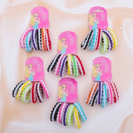 Hair elastic band "Tm -strip" (set 6 pcs) relief, mix-1
