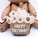 Foil ball 23 "Bear with a cake", matte, chocolate color
