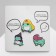 Set of icons (3 pcs.) "Frogs", colored in ferrous metal