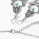Set 2 items: earrings, necklace "India" Flora and fauna, blue color in black silver, 32 cm