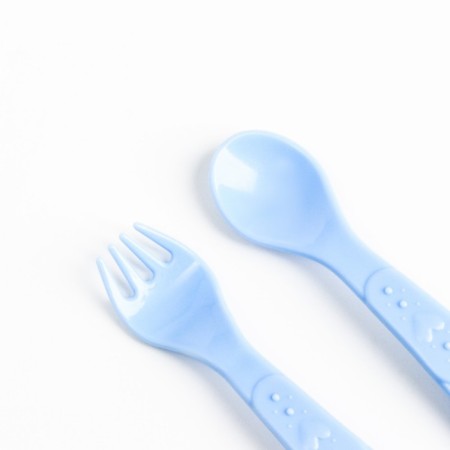 A set of children's dishes "Corgi", a plate on a suction cup 250ml, fork, spoon-5