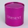 A set of boxes 2 in 1 round, gift packaging, “Present”, pink metallic, 12 x 12, 15 x 15 cm