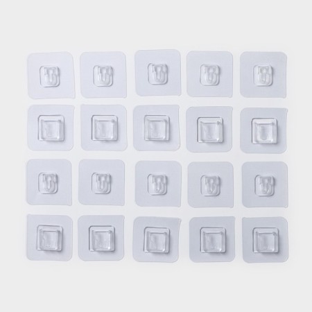 Hooks holders double self -adhesive, set of 10 pairs, 5.7 × 5.7 × 1cm, the color is transparent-1