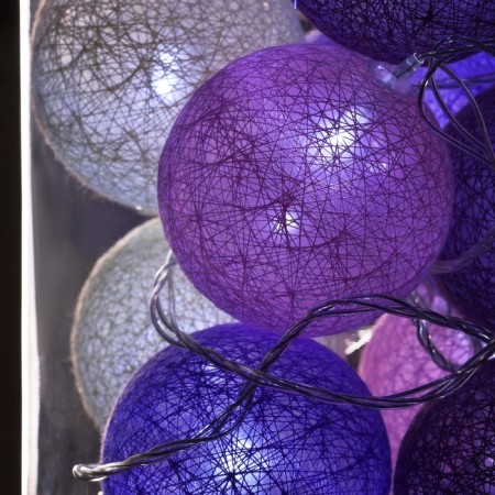 Garland “thread” 5 m with nozzles “lilac tangle”, ip20, transparent thread, 20 LED, white glow, 220 V-2