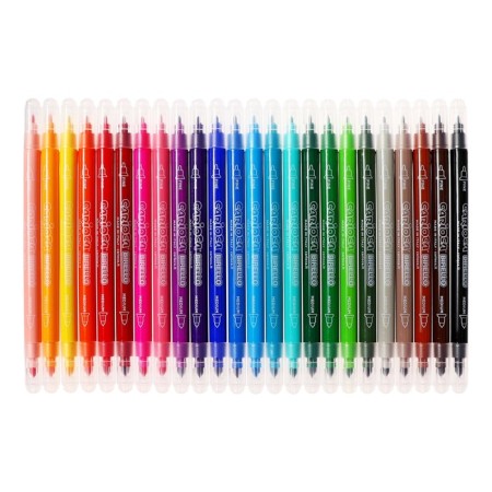 Flomers bilateral 24 colors, Carioca "Birello", 2.6 / 4.7 mm, washed off, cardboard envelope-1